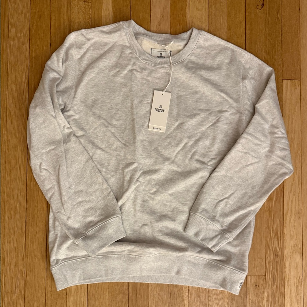 Reigning Champ Midweight Terry Crewneck XL Light Gray ("Heather Ash")